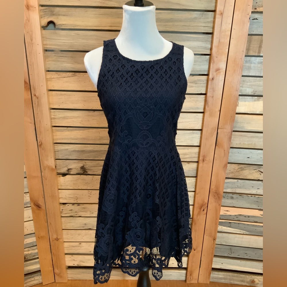 Black Swan Navy Lace Dress Size M